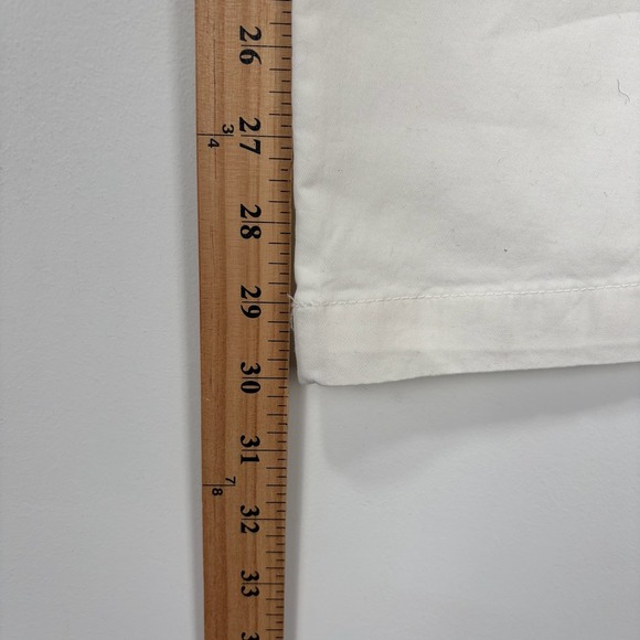 Banana Republic Fulton Skinny Chino Pants Men 33x32 White Ivory Stretch Cotton - Picture 8 of 12